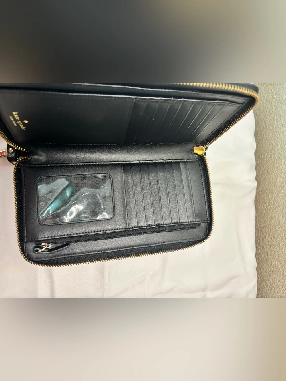 kate spade Laurel Way Winnie Double Zip Wristlet Clutch with Gold Logo